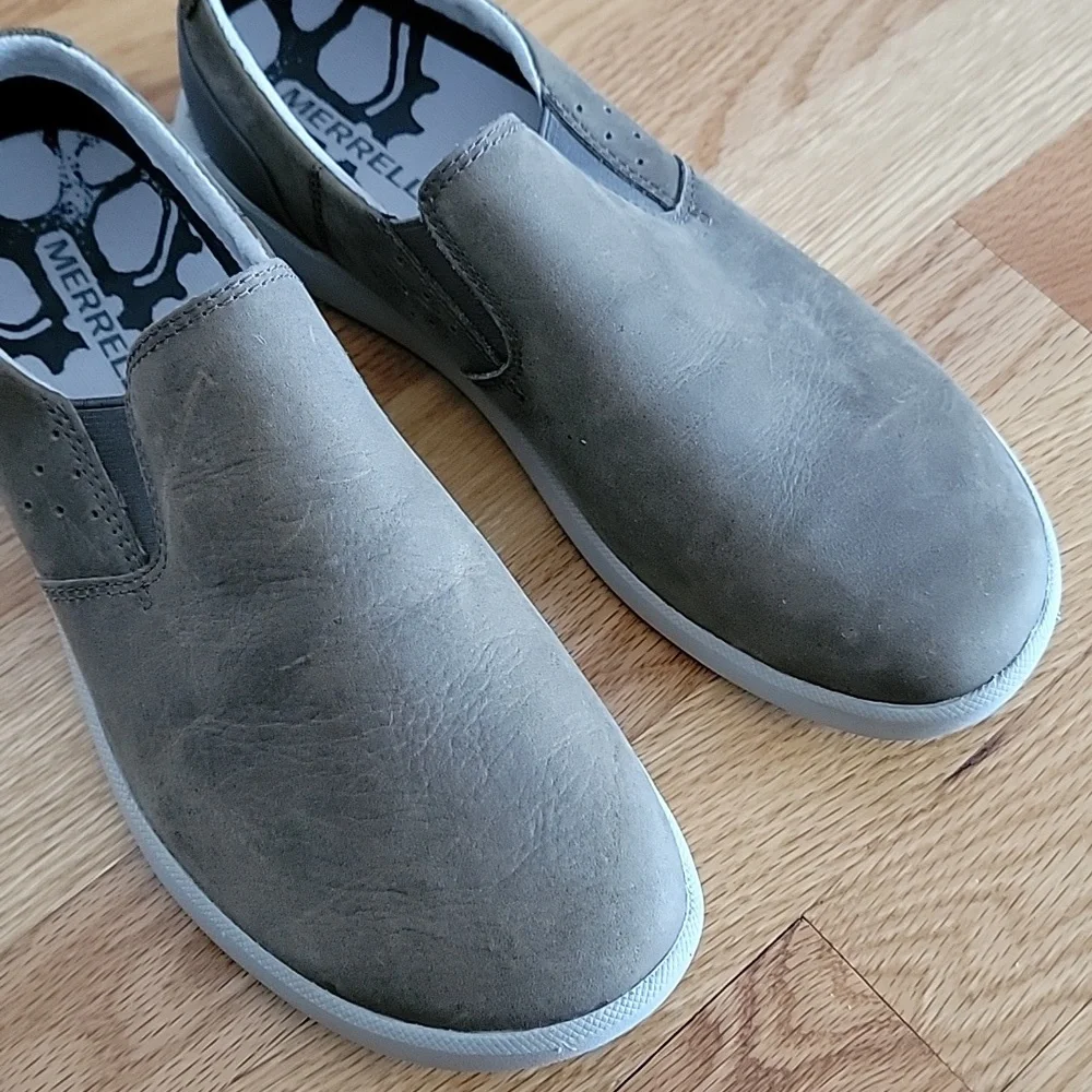 Merrell Cloudy Brown Leather Slides